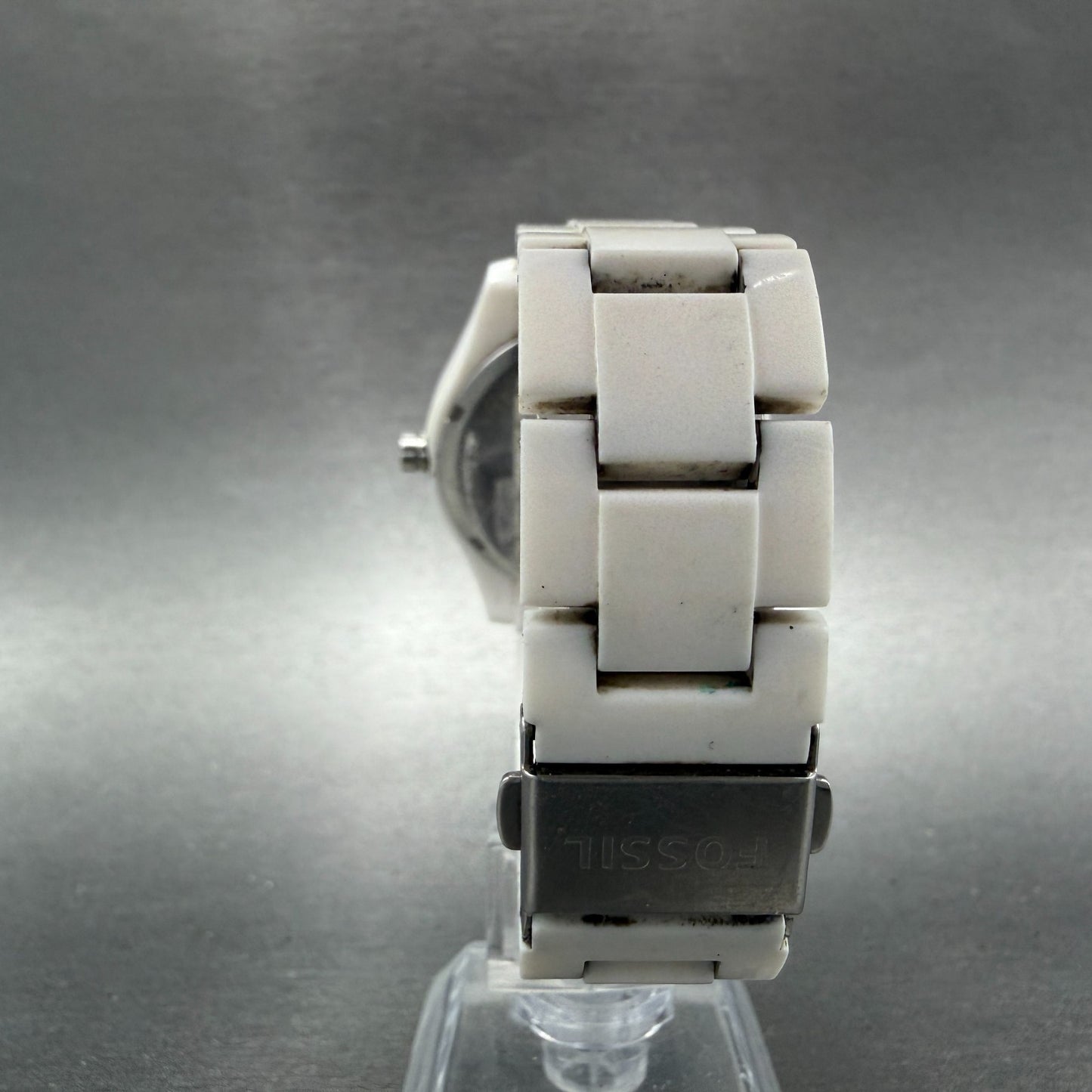 Fossil Stella Watch Women 38mm White Dial White Tone Round ES1967 New Battery7