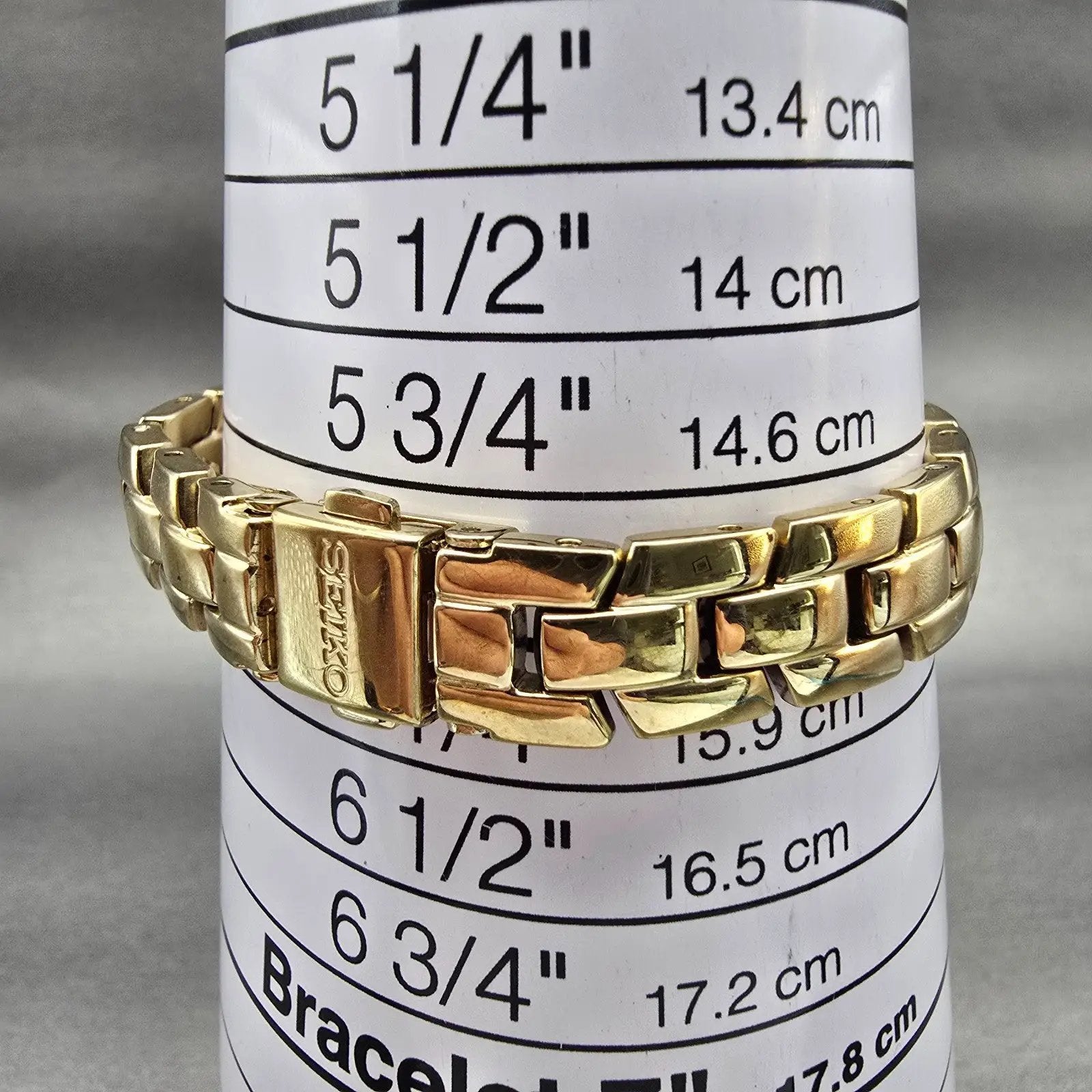Seiko Solar Watch Women 18mm MOP Dial Gold Tone Rectangle V115-0AA0 Works9