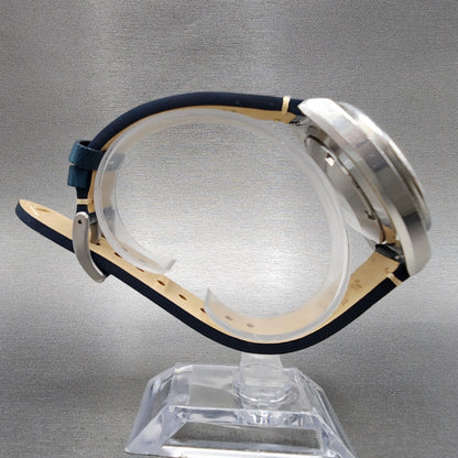 Seiko Pogue Chronograph Watch Men 41mm Blue Dial Steel Daydate 6139 Serviced8