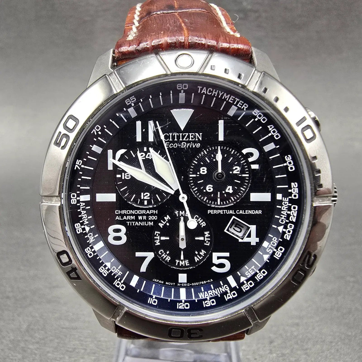 Citizen Eco-Drive Brycen Watch Men 42mm Blue Dial Titanium Chrono BL5250-02L0