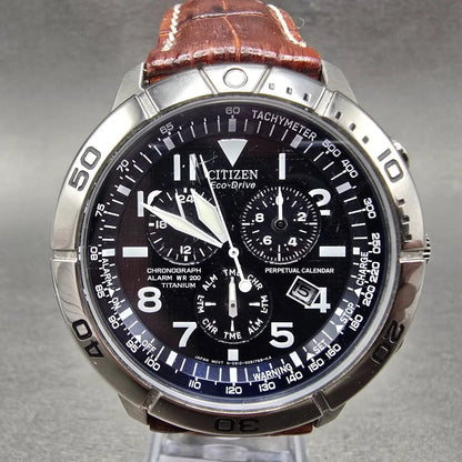 Citizen Eco-Drive Brycen Watch Men 42mm Blue Dial Titanium Chrono BL5250-02L0