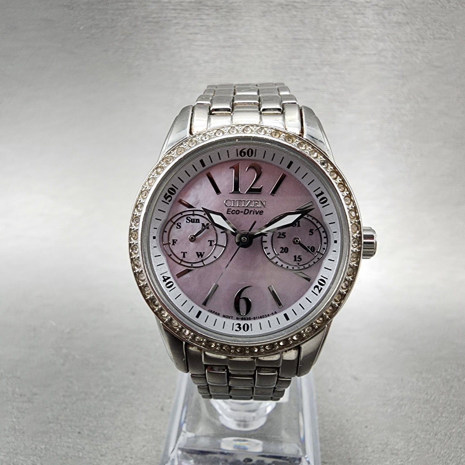 Citizen EcoDrive Silhouette Watch Women 32mm MOP Dial Stainless Daydate Runs0