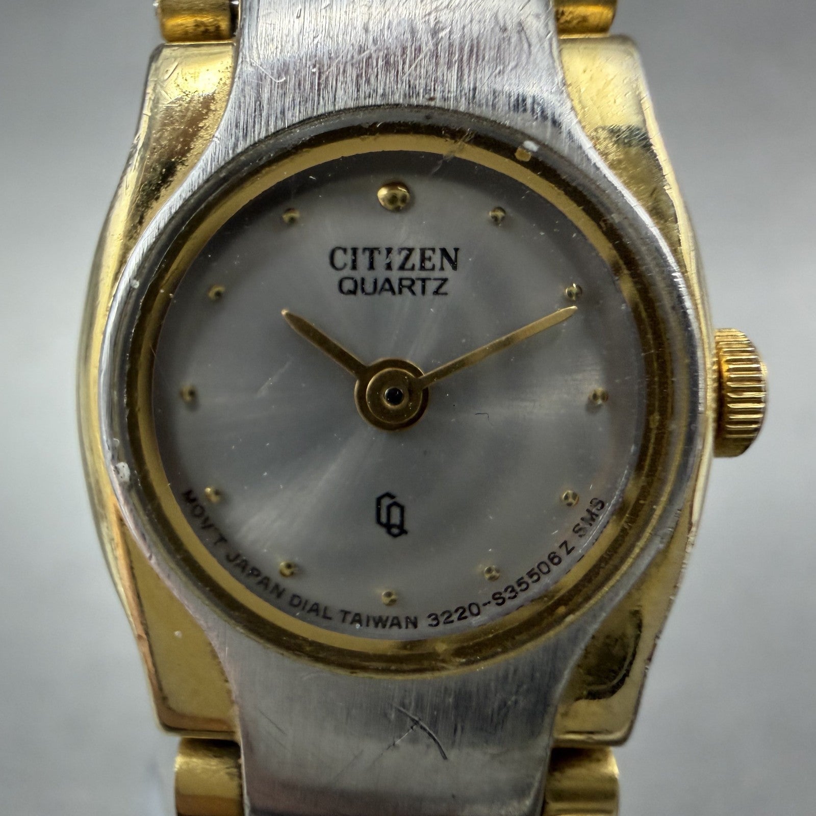Citizen CQ Watch Women 17mm Gray Dial Two Tone Round 3220S09826 New Battery VTG1