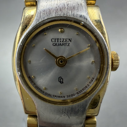 Citizen CQ Watch Women 17mm Gray Dial Two Tone Round 3220S09826 New Battery VTG1