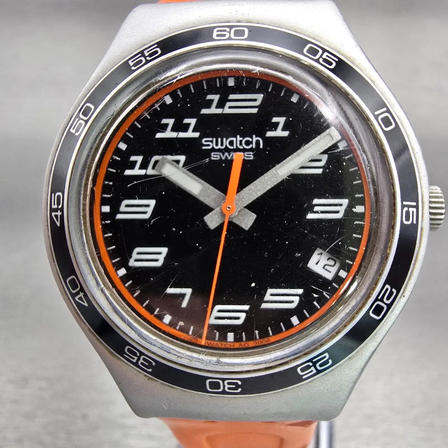 Swatch Irony Big JUNGLE JOY Watch Men Black Dial Date Round YGS4029 New Battery1