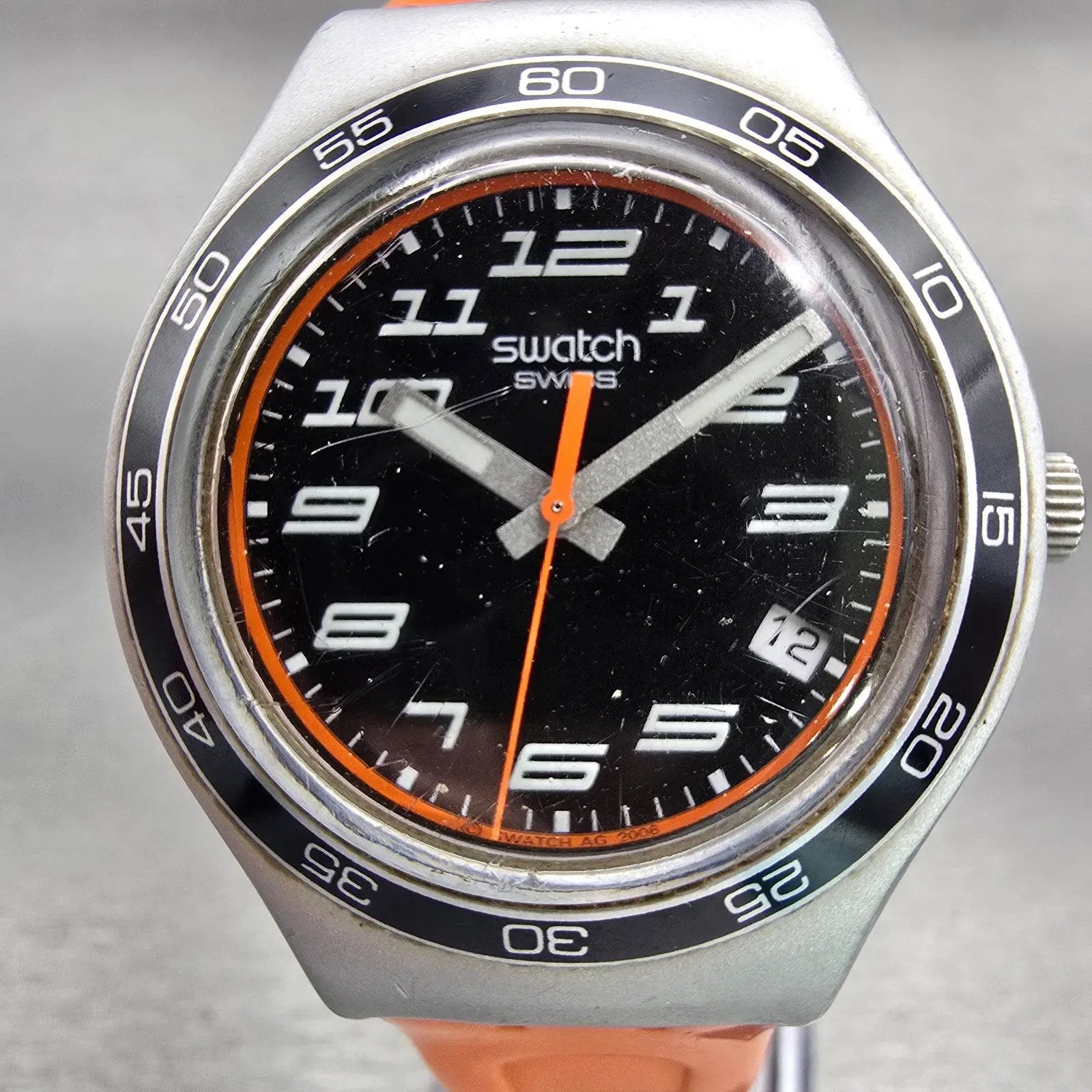 Swatch Irony Big JUNGLE JOY Watch Men Black Dial Date Round YGS4029 New Battery1