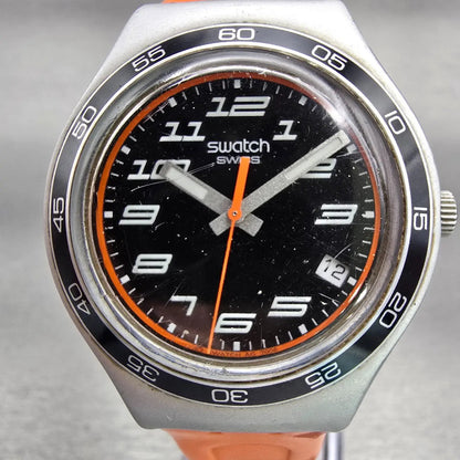 Swatch Irony Big JUNGLE JOY Watch Men Black Dial Date Round YGS4029 New Battery1