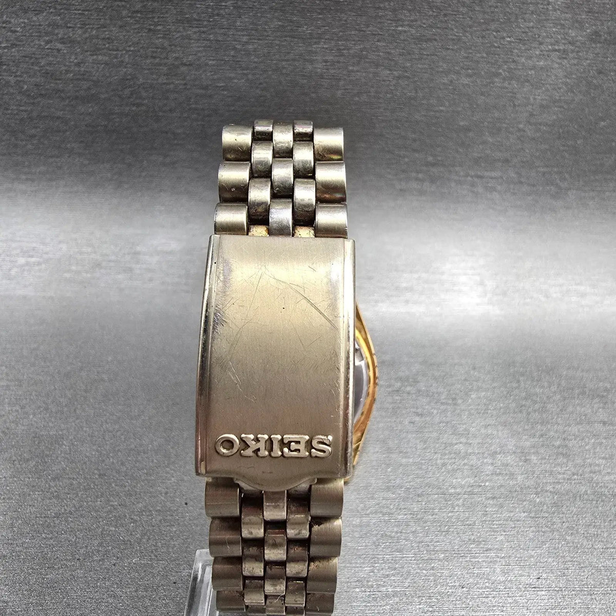 Seiko President Watch Men 35mm Black Dial Gold Tone Daydate 7N43-8119 New Batt7