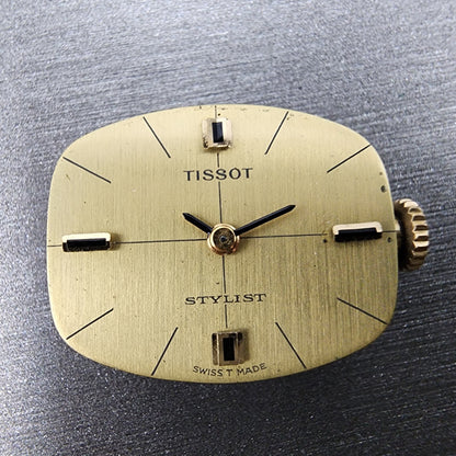 Vintage Tissot 709-1 Stylist Watch Movement Manual Wind 17 Jewel 2 Hand W/Dial