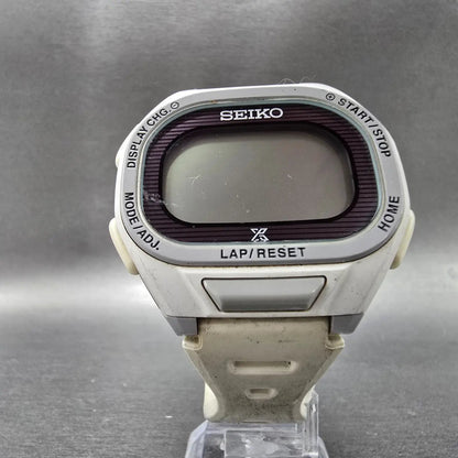 Seiko Super Runner Watch Men 44mm White Chronograph Oval S690-00A0 PARTS6