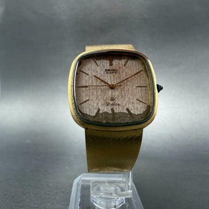 Seiko Dolce Watch Men 31mm Silver Dial Gold Tone 9641-5040 New Battery Vinatge5