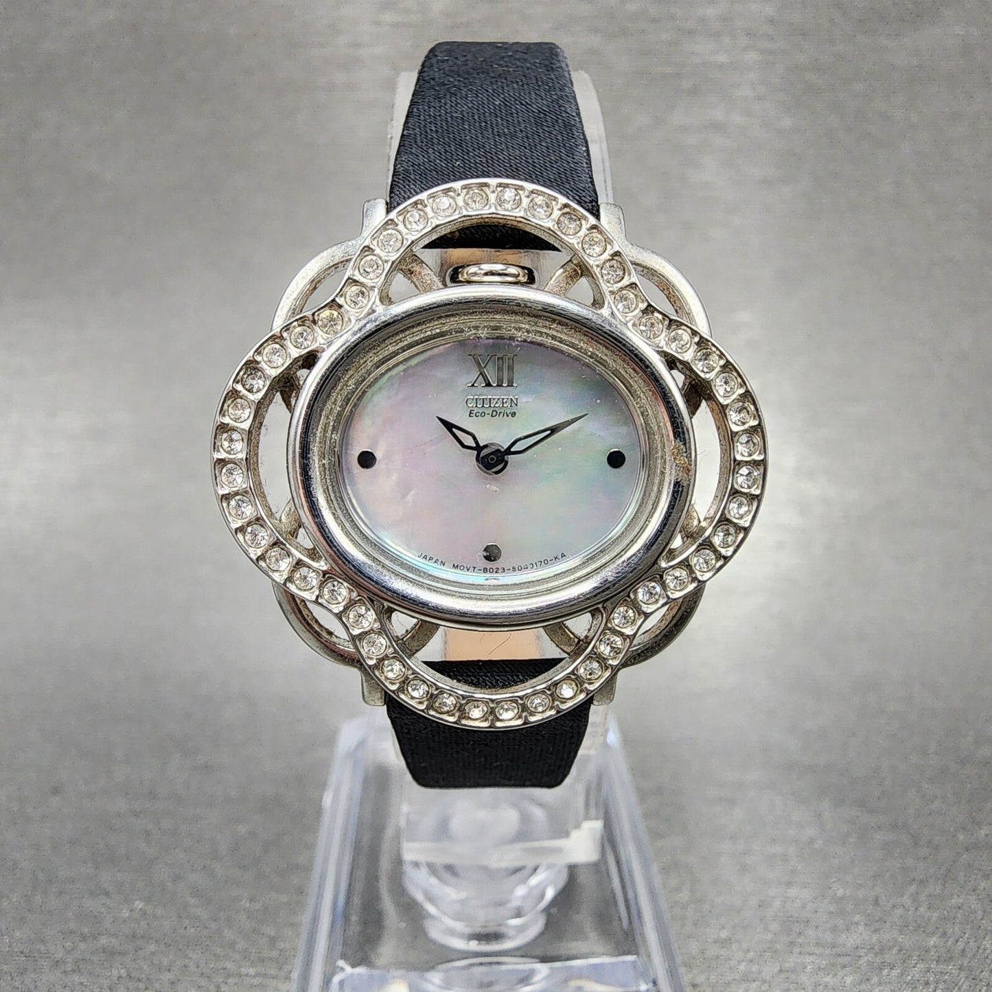 Citizen Eco-Drive Lobella Watch Women 31mm MOP Dial Tone Crystal Bezel Floral
