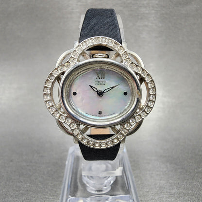 Citizen Eco-Drive Lobella Watch Women 31mm MOP Dial Tone Crystal Bezel Floral
