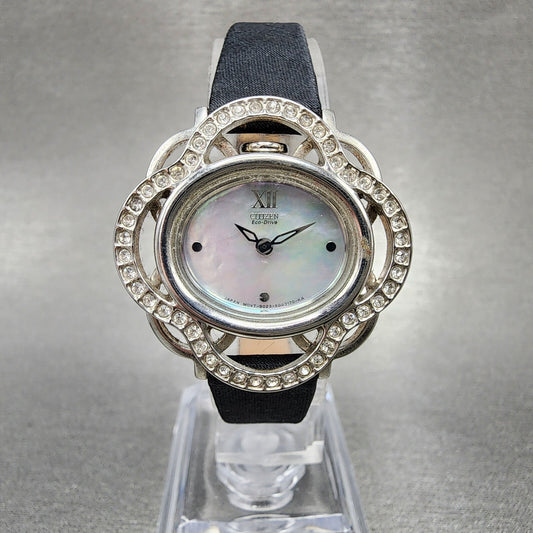 Citizen Eco-Drive Lobella Watch Women 31mm MOP Dial Tone Crystal Bezel Floral