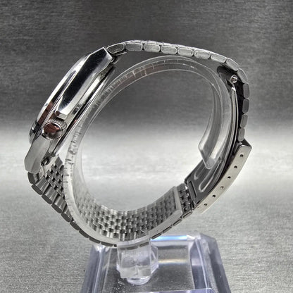 Seiko Spirit Watch Men 34mm White Dial Silver Daydate 7N43-7B70 New Battery JDM6