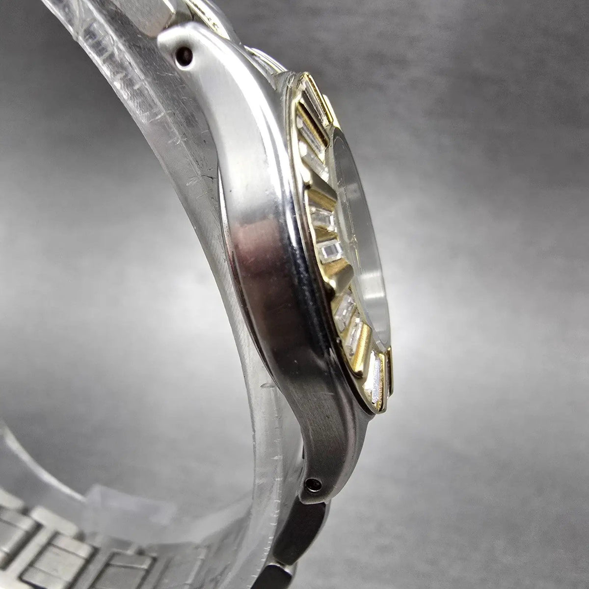Citizen Eco-Drive Watch Women 24mm MOP Dial Two Tone Crystal Bezel Round Runs3