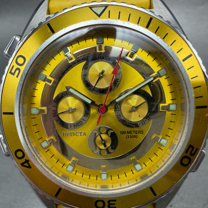 Invicta Triple Calendar Watch men 45mm Yellow Dial Steel 2918 PARTS3