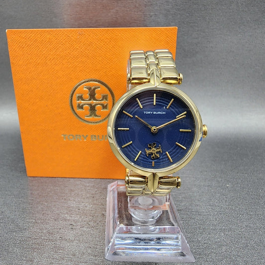 Tory Burch Kira Watch Women 30mm Blue Dial Gold Tone Round TBW2043 Quartz0