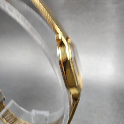 Seiko Watch Women 16mm Brown Dial Gold Tone Octagon 2C205769 New Battery VTG3