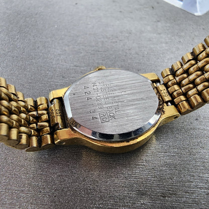 Seiko Watch Women 19mm White Dial Gold Tone Round V4010289 New Battery9