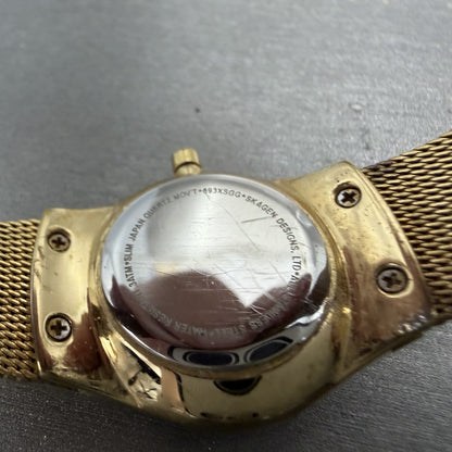 Skagen Watch Women 25mm Champagne Dial Gold Tone Round 893XSGG New Battery9
