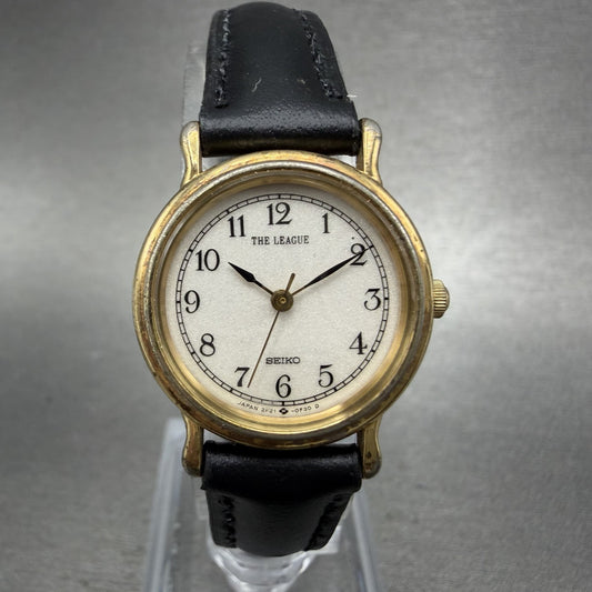 Seiko The League Watch Women 23mm White Dial Gold Tone 2P21-0B00 New Battery0