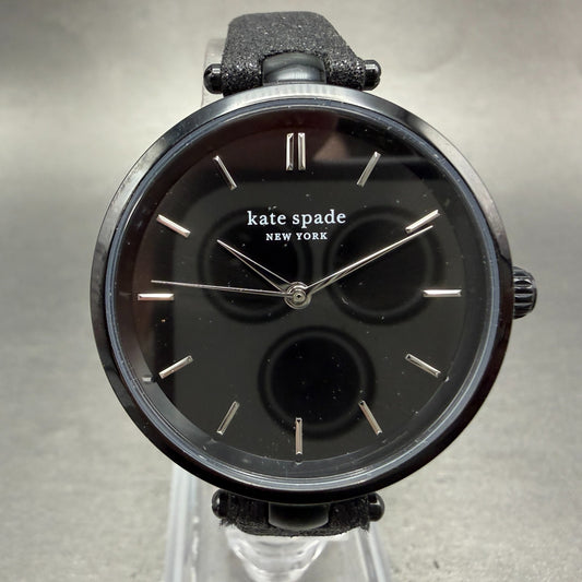Kate Spade Holland Watch Women 34mm Black Dial Black Tone Round New Battery0
