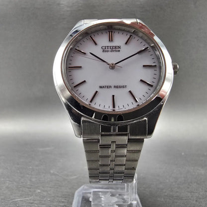 Citizen Eco-Drive Watch Men 37mm White Dial Silver Round E030-L20646 Works5