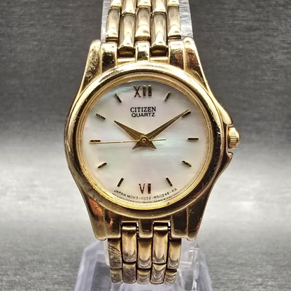 Citizen Watch Women 23mm MOP Dial Gold Tone Round 1032-S69764 New Battery VTG 120