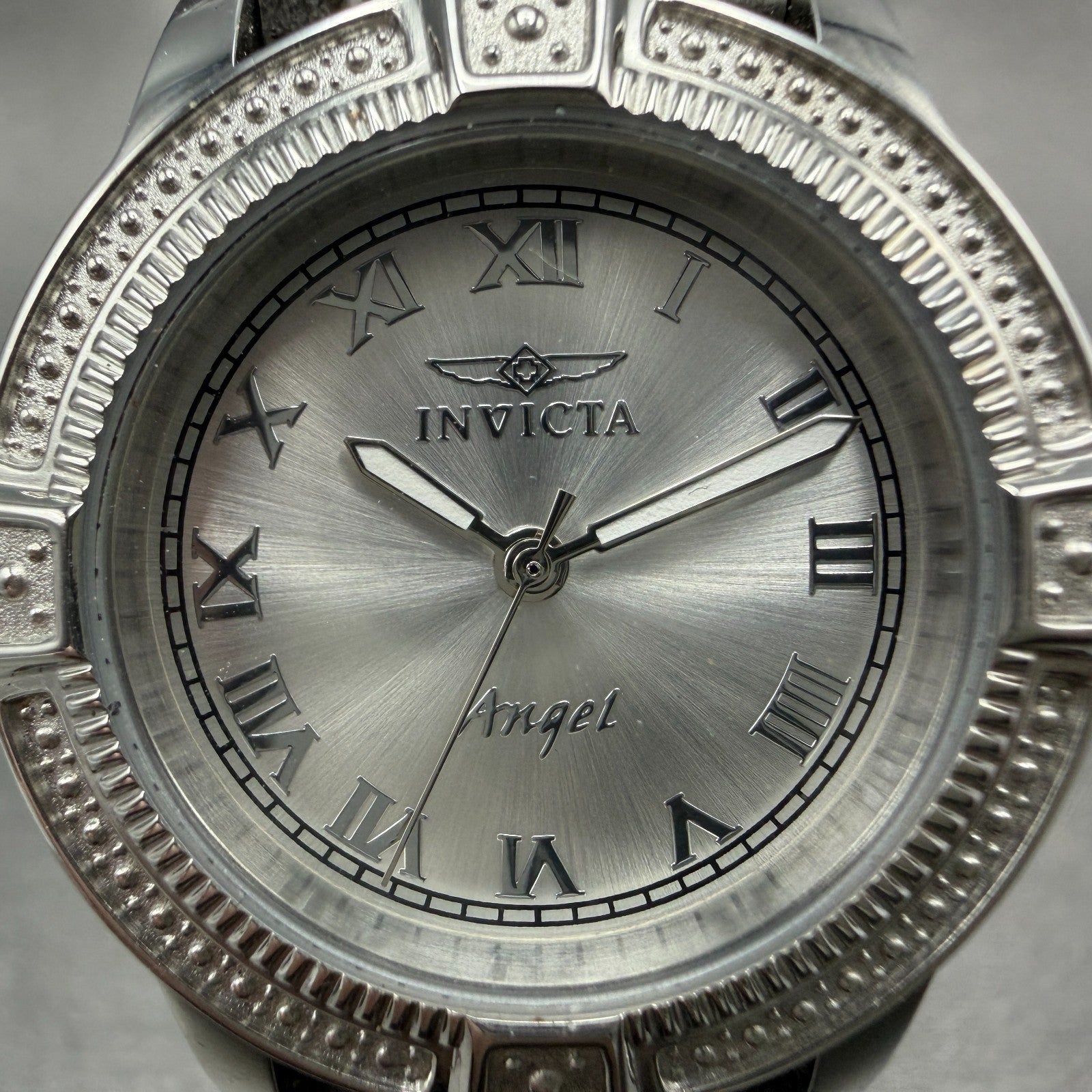 Invitca Angel Watch Women 33mm Silver Dial Silver Tone Round 15083 New Battery1