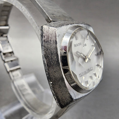 Rado Mckinley Watch Women 25mm White Dial Silver Tone Cushion manual Wind PARTS5