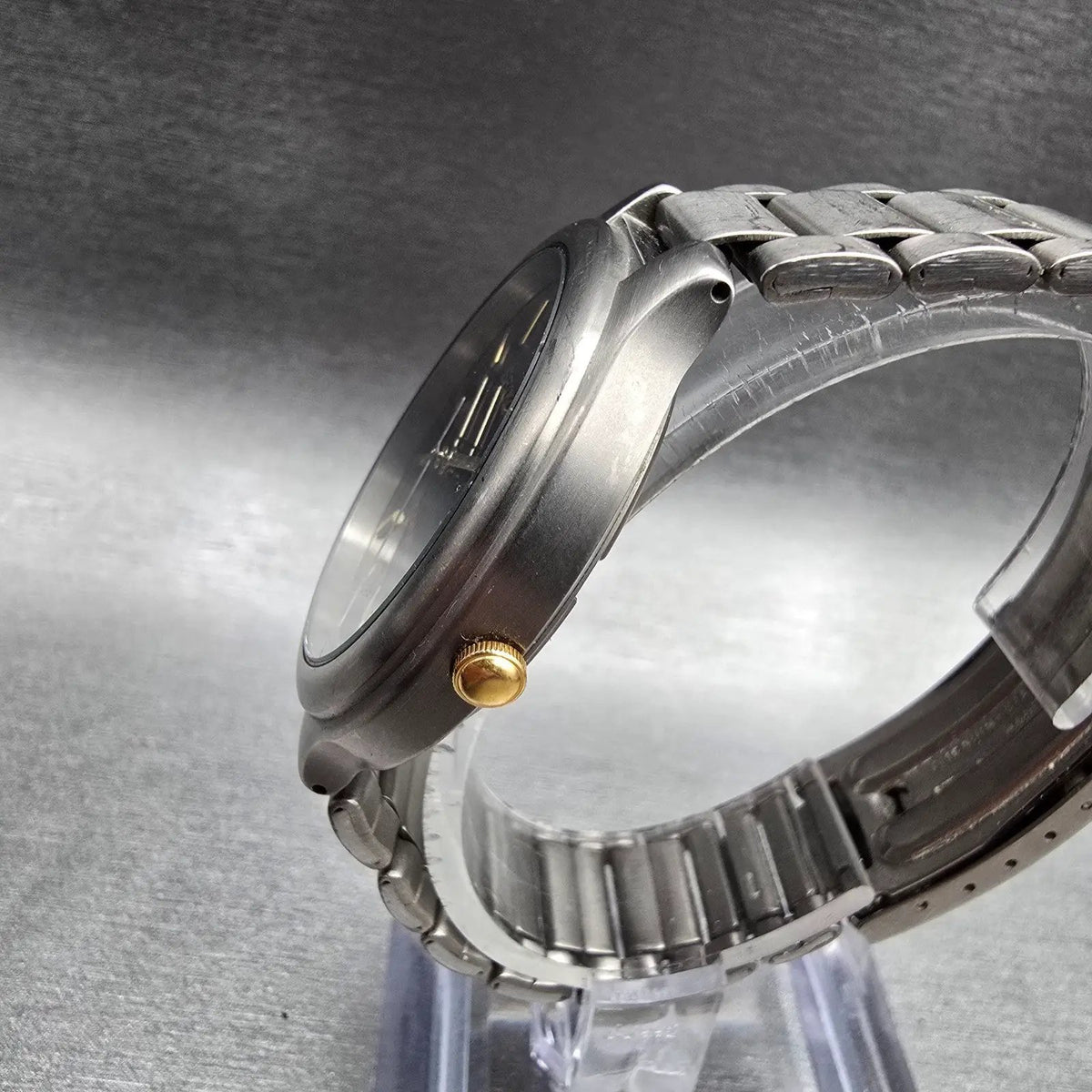 Seiko Titanium Watch Men 37mm Blue Dial Gray Date Round 7N42-8109 New Batt2