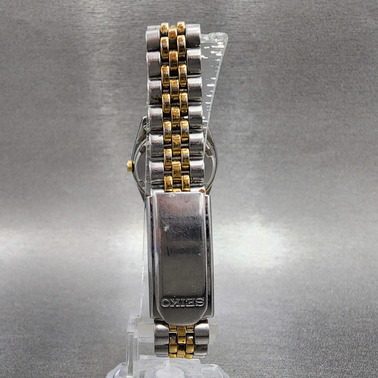 Seiko Watch Women 24mm White Dial Two Tone Daydate Round 7N830041 New Batt B1237
