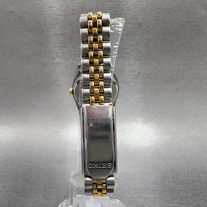 Seiko Watch Women 24mm White Dial Two Tone Daydate Round 7N830041 New Batt B1237