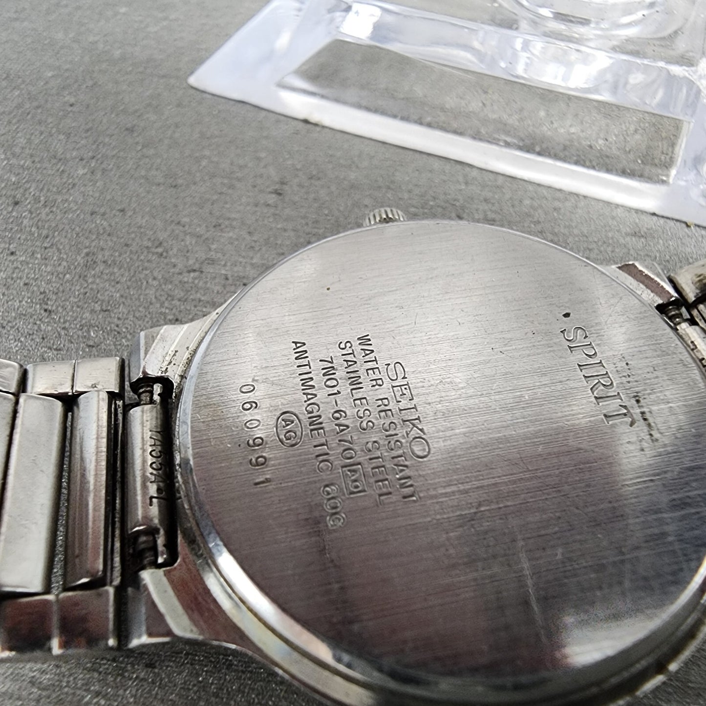 Seiko Spirit Watch Men 34mm White Dial Silver Tone Round 7N01-6A70 New Battery