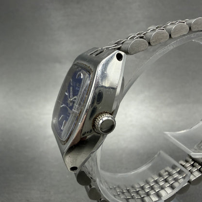 Seiko SQ Watch Women 25mm Blue Dial Silver Tone Daydate 43265029 New Battery2