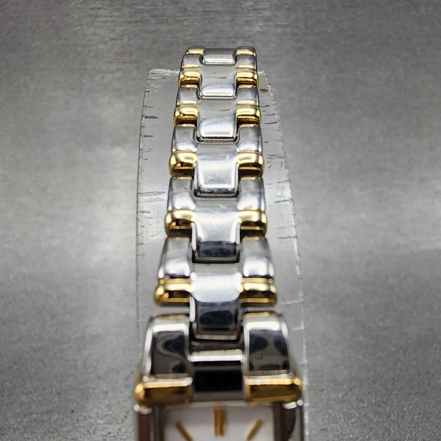 Seiko Tank Watch Women 13mm White Dial two Tone Rectangle V2200ab0 New Battery4