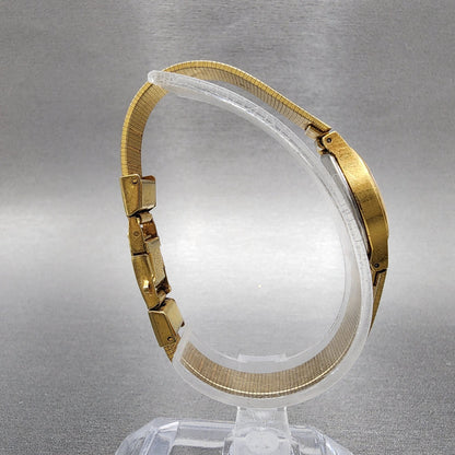 Seiko Watch Women 19mm Champagne Dial Gold Tone 4n000661 New Battery9