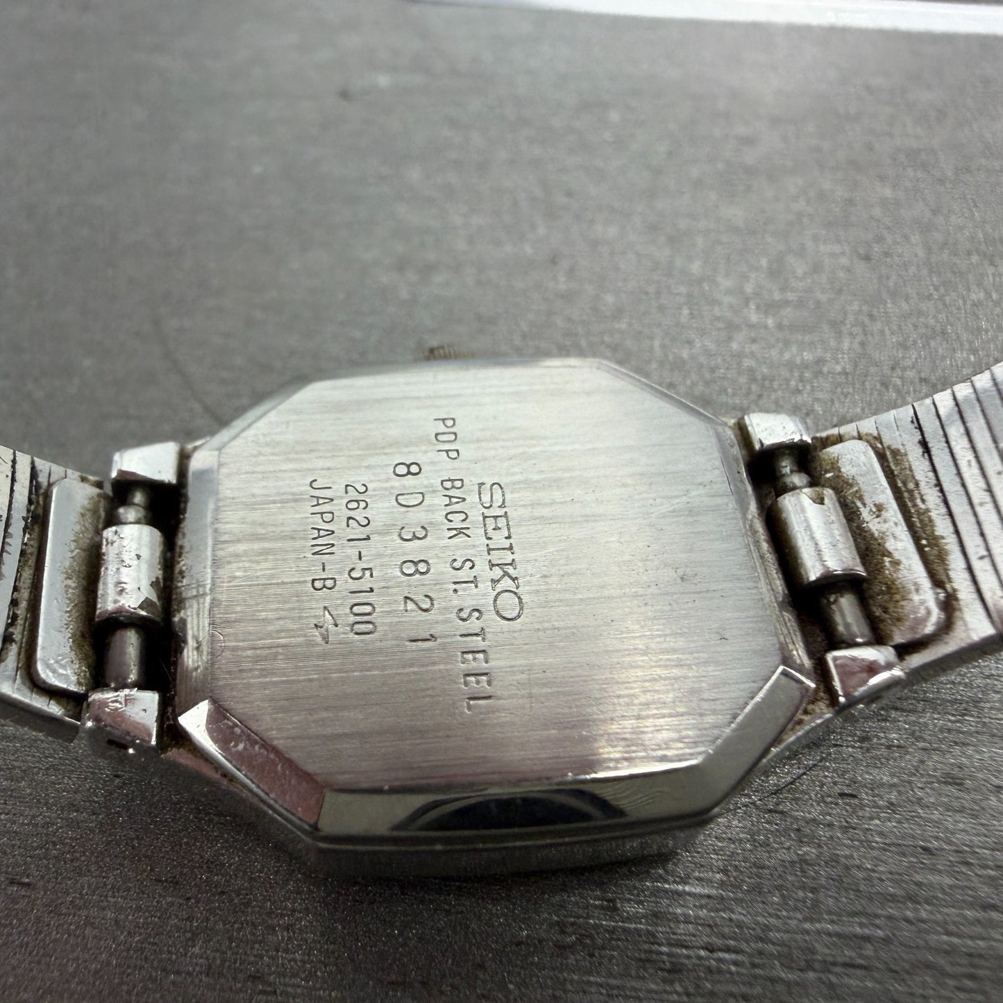 Seiko Watch Women 21mm Silver Dial Silver Tone Octagon 2621-5100 New Battery9