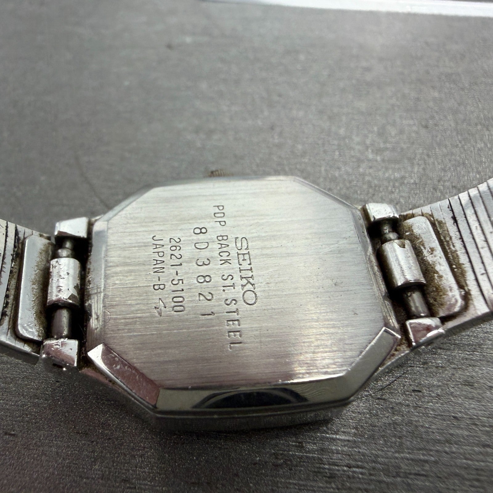 Seiko Watch Women 21mm Silver Dial Silver Tone Octagon 2621-5100 New Battery9