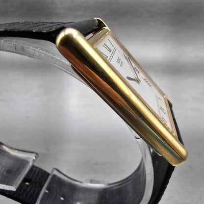 Seiko Tank Watch Men 26mm White Dial Gold Tone Rectangle 5P30-5A89 New Battery3