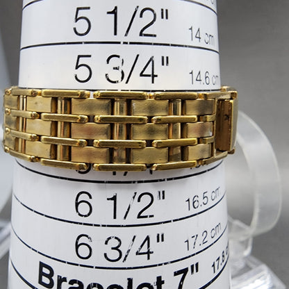 Bulova Tank Watch Women 14mm Gold Dial Gold Tone Diamond Bezel 90F26 New Battery10