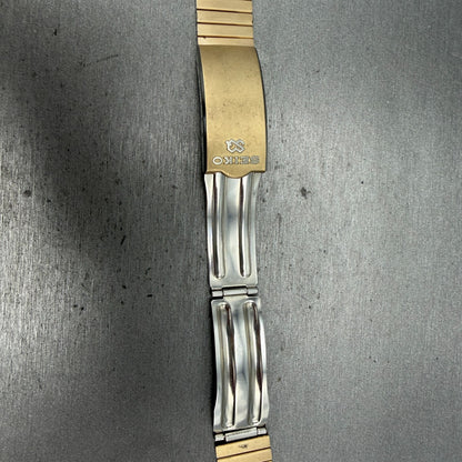 Seiko SQ Bracelet 18mm Stainless Steel Gold Tone Tri Folding Clasp Vintage Japan14