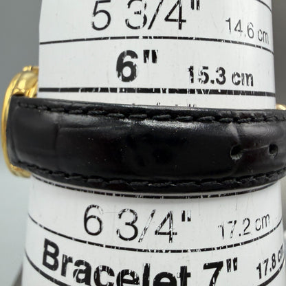 Gucci 3600L Watch Women 25mm Black Dial Gold Plated Round PARTS11