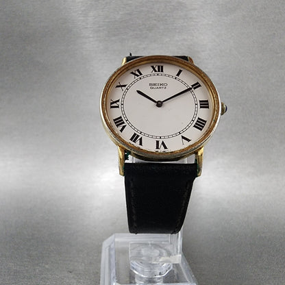 Seiko Watch Women 32mm White Dial Gold Tone Round 41108007 New Battery5