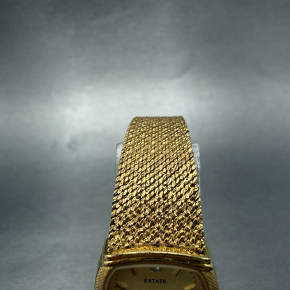Seiko Alba Estate Tank Watch Women 19mm Champagne Dial Gold Tone New Battery4