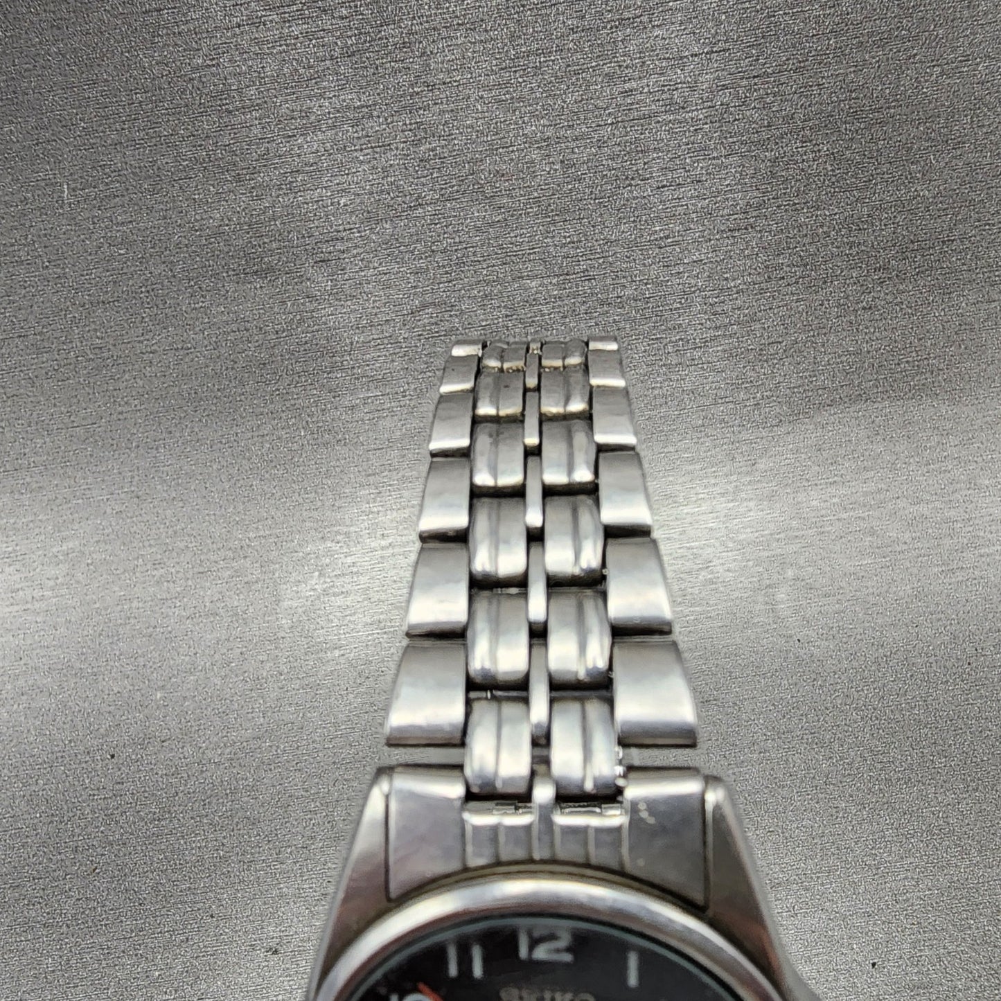 Seiko Watch Men 35mm Black Dial Silver Tone Daydate Round 7n438329 New Battery4