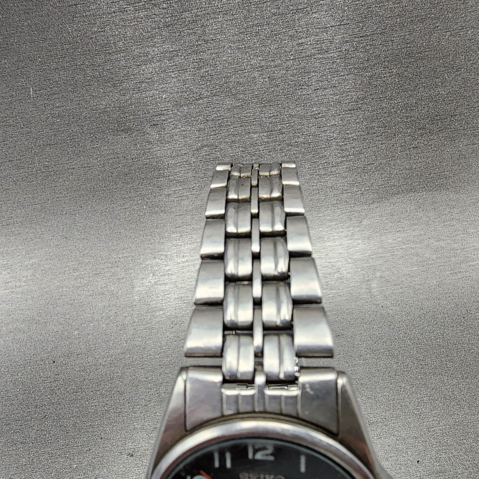 Seiko Watch Men 35mm Black Dial Silver Tone Daydate Round 7n438329 New Battery4