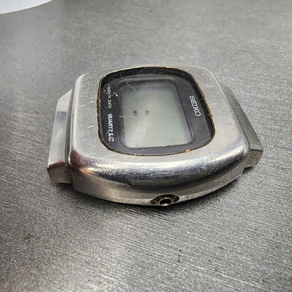 Seiko Digital Watch Men 37mm LCD Steel Round 0532-5029 Pie Pieces PARTS