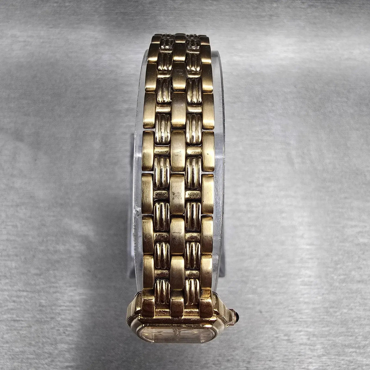 Seiko Watch Women 20mm MOP Dial Gold Tone Gemmed Rectangle 1N01-0HL0 New Battery4